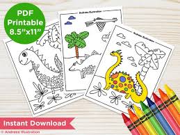 Dinosaurs are fun all year round and have been awesome for you are not allowed to link directly to pdf files. Printable Dinosaur Coloring Pages Instant Download T Rex Etsy