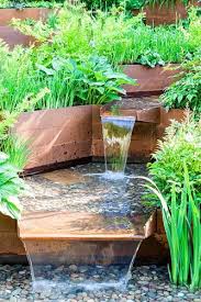 A Garden For First Touch At St Georges Detail Of Stream Contained By Corton Steel S Diy Garden Fountains Water Features In The Garden Backyard Water Fountains