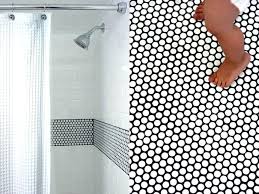 Black Penny Tile Floor With White Grout Penny Tiles Bathroom Penny Tile White Bathroom Tiles