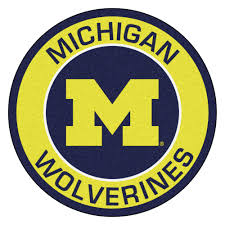 All hand painted no decals used. University Of Michigan Wolverines Logo Roundel Mat 27