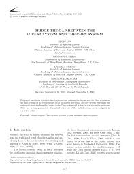 Aktuelle preise für produkte vergleichen! Pdf Bridge The Gap Between The Lorenz System And The Chen System