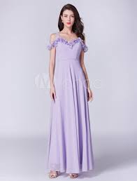 Bridesmaid Dresses Lilac Long Chiffon A Line Flowers Off Shoulder Strap Bridesmaid Dresses Lilac Long Lavender Bridesmaid Dresses Long Lilac Bridesmaid Dresses