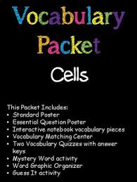 You can make a model cell with things from around your house, or you can buy a few simple items to create a fun, educational project. 5th Grade Cells Vocabulary Packet By Shining The Light In Fifth Grade