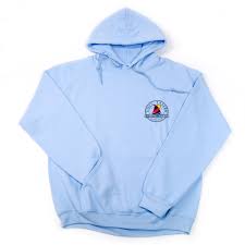Tides Tavern Sailboat Logo Hooded Sweatshirt Light Blue