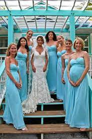 Bride With Bridesmaids Wedding Bridesmaid Dresses Bridesmaid Dresses Blue Bridesmaid Dresses