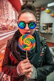 Woman with lollipop 1080P, 2K, 4K, 5K HD wallpapers free download