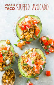 Keto Vegan Taco Stuffed Avocados Ketodiet Blog Recipe Avocado Recipes Vegan Tacos Vegan Keto Diet