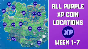 Xp coins map locations / week 6. All 14 Purple Xp Coins Locations In Fortnite Week 1 7 Purple Power Punch Card Youtube