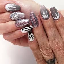 Snow Nails Christmas Winter Manicure Glitter Snowflake Christmas Nail Designs Winter Nails Christmas Nails Fest Snow Nails Nail Designs Nail Designs Glitter