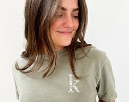 Embroidered Floral Initial Comfort Colors T-Shirt