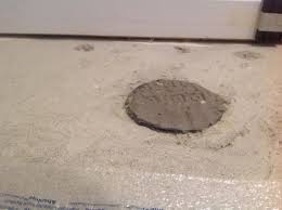 A hard, thick floor will create more dust. What Is This Pvc Pipe With Putty On Basement Floor Doityourself Com Community Forums