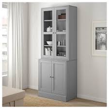 Havsta Kombination Mit Glasturen Grau Ikea Deutschland Glasschrankturen Glastur Wohnzimmer Design
