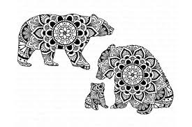 Bear Mandala Svg Mama Baby Bear Mama Bear Tattoos Bear Tattoos Baby Bear Tattoo