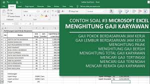 Contoh membuat perhitungan gaji karyawan dengan rumus. Contoh Soal 3 Microsoft Excel Menghitung Gaji Karyawan Qwerty