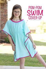 Diy Pom Pom Swim Cover Up Girls Cover Up Swim Cover Girls Beach Cover Up