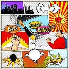 Vector Retro Comic Book Speech Bubbles Illustration In 2020 Retro Comic Book Retro Comic Comic Template