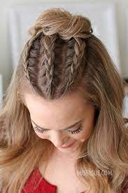 It all depends on the style you desire. Half Up Triple Braid Mini Bun Missy Sue