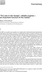 The own in the foreign: reliable surprise - an important function of the  media? - Klaus Schoenbach, 2007