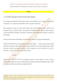 Click to view livecareer's professional secretary recommendation letter. Board Resolution To Change The Logo Of The Company Format