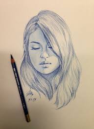 Sketch Before Going To Sleep Side Face Drawing Pencil Portrait Girl Face Drawing