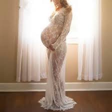 Maternity Solid See Through Lace Dress Lukalula Lace Maternity Dress Photoshoot Dress Dress Clothes For Women