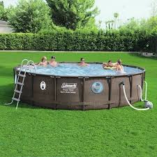 Coleman 18 X 48 Power Steel Swim Vista Series Ii Swimming Pool Set Walmart Com Pool Coleman Pool Swimming Pools
