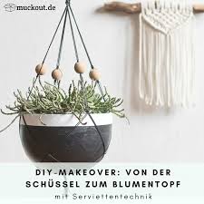 Diy Makeover Glasschussel Zum Blumentopf Mit Decoupage Glasschussel Blumentopf Diy Upcycling