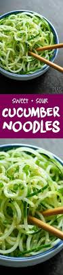 Sweet And Sour Cucumber Noodles Recette Recette Concombre Recettes Spiralizer Recette A Base De Legumes