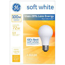 Ge 100 Watt Energy Efficient Halogen Light Bulb 4 Pack Soft White Frosted Bulb Energy Efficient Light Bulbs Halogen Light Bulbs Bulb