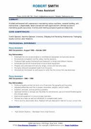 press assistant resume samples qwikresume