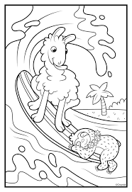 Crayola llama coloring pages llamacorn coloring pages at getcolorings free. Sloths Love Llamas Surfs Up Coloring Page Crayola Com