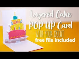 Printable Birthday Cake Pop Up Card Template Diy Birthday Cake Pop Up Card Svg And Dxf File Youtube Cricut Birthday Cards Birthday Card Pop Up Pop Up Cards