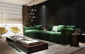 While Some Homes Certainly Opt For The Opulent There Is Always Something Particularly Int Green Sofa Living Room Leather Couches Living Room Green Sofa Living