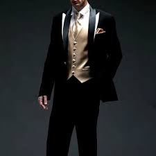 Black And Gold Mens Wedding Suit Black And Gold Tux Black Gold Wedding Prom Tux Gold Prom Tux
