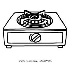 If the stove is to be vented vertically, manufacturers of stove pipe offer black painted pipe sections and support to give it a finished look. Gas Stoves Cartoon Vector Illustration Black Stock Vector Royalty Free 666049165