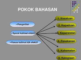 Kalimat efektif adalah kalimat yang dapat menyampaikan pesan (informasi) secara singkat, lengkap, dan mudah diterima oleh pendengar. Syarat Kalimat Efektif Kasus Kalimat Tdk Efektif Ppt Download