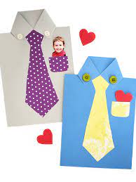 Find the middle of the front of the card and make a small cut at the top. Father S Day Shirt And Tie Card Our Kid Things