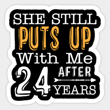 A day that celebrates happiness of belonging and togetherness. 24th Wedding Anniversary Gift For Wife 24th Wedding Anniversary Gifts Sticker Teepublic
