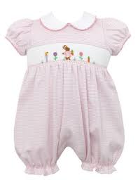 Donde os hablo de nuevo de ropita de bebé clásica que me emociona. Petit Bebe Knits Baby Girls Pink Stripe Knit Smocked Peter Rabbit Bubble