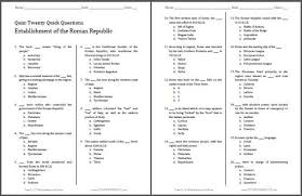 Produced by internationally renowned history teacher. Quick Pop Quiz Roman Republic Free To Print Pdf File Twenty Multiple Choice Questions Roman Republic This Or That Questions World History