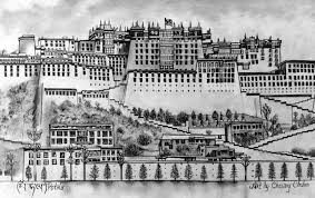 Drawing Of Potala Palace The Home Where His Holiness The Dalai Lama Belongs Painting Art Projects Drawings Illustration Art