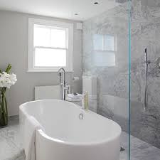 There's an open shower space as well. Open Shower Open Shower Partition Design Ideas