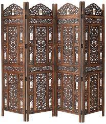 Watch and download wood screen design ideas. Amazon Com Cotton Craft Ghanti Bells Antique Brown 4 Panel Handcrafted Wood Room Divider Screen 72x80 With Tiny Bells Intricately Carved On Both Sides Furniture Decor