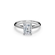 emerald cut diamond engagement ring in platinum