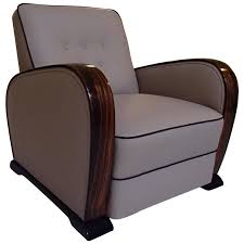 Art Deco Leather Club Chair With Ebene De Macassar Handles Club Chairs Leather Club Chairs Art Deco Chair