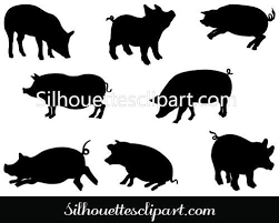 Eight Individual Vector Elements Are Added To This Pigs Silhouette Clip Art Pack Download And Get These I Pig Silhouette Silhouette Clip Art Animal Silhouette