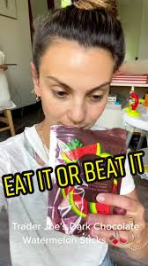 Eat It Or Beat It #traderjoes dark chocolate watermelon sticks  #eatitorbeatit #foodtiktok #foodreview #traderjoesfoodreviews
