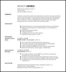 senior fashion buyer resume clothing