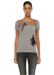 Red Valentino Tshirt Gri Fashion Women T Shirt