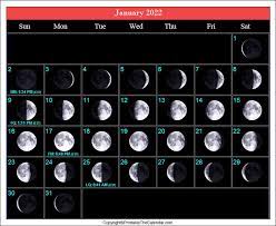 January 2022 Full Moon Calendar Free Printable Template